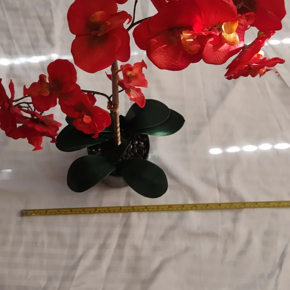 Artificial red/orange orchid🪷 arrangement